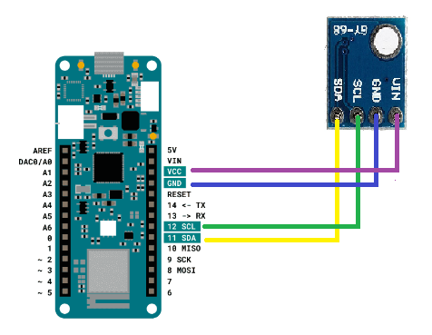 Presio-sentsorearen konexioaren Fritzing diagrama