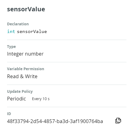  SentsoreValue aldagaiaren deskribapena