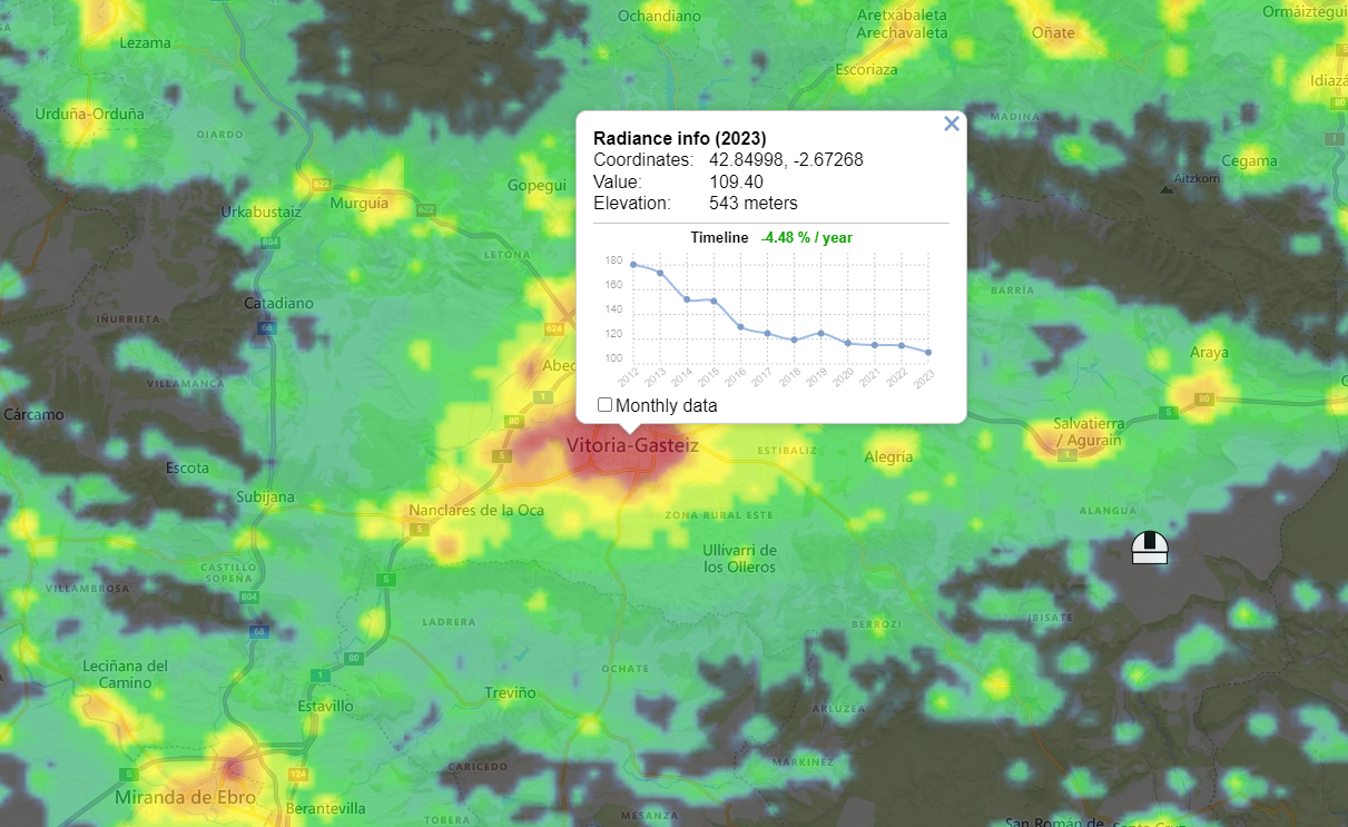 Light Pollution Map Gasteiz